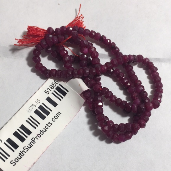 13” strand of Faceted RUBY gemstone Beads 2.0-3 mm for Jewelry making - Picture 8 of 8